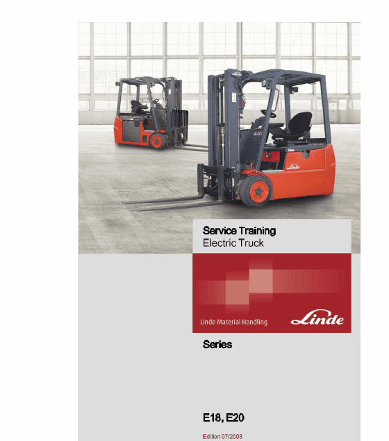 Linde Series 346 Electric Forklift Truck:  E18, E20, E20P Workshop Repair Manual