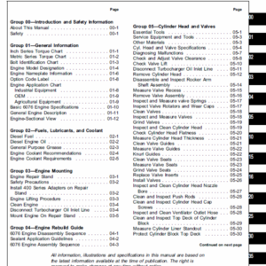 John Deere 6079 Engines CTM6 Repair Manual