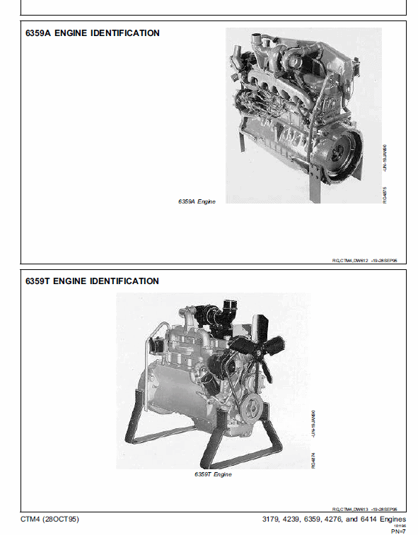 John Deere 300 Series 3179, 4239, 6359, 4276, 6414 OEM Engines Manual