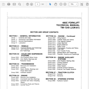 John Deere 480C Forklift Service Manual TM-1249