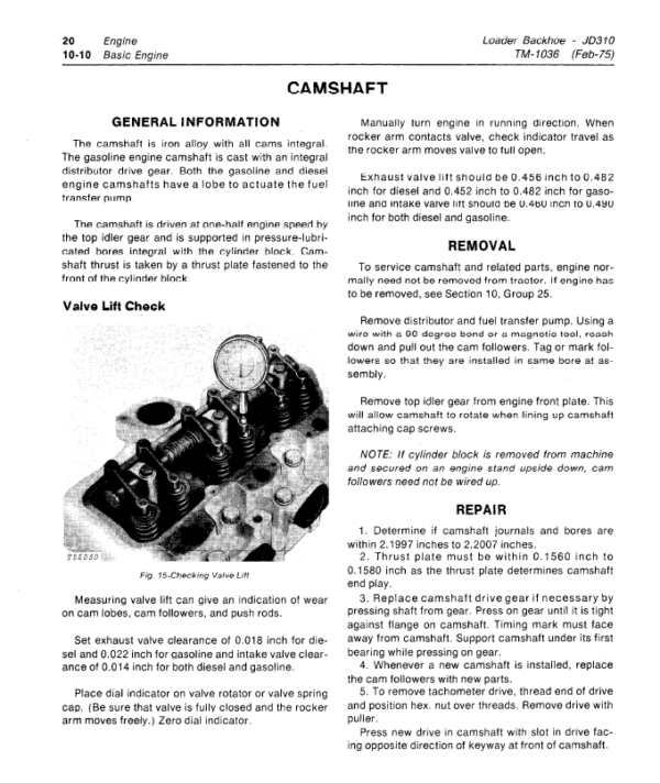 John Deere 310 Loader Backhoe Service Manual TM-1036