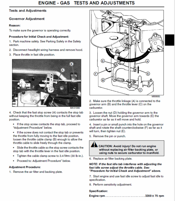 John Deere G100 and G110 Garden Tractors Service Manual TM-2020