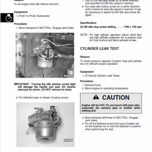 John Deere LTR155, LTR166, LTR180 Lawn Tractors Service Manual TM-1768