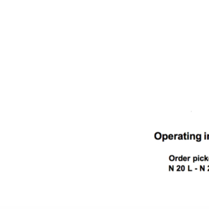 Linde Type 149 Order Picker: N20-N25 Training (Workshop) Manual