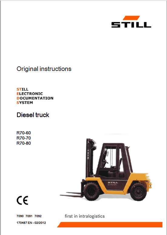 Still Electric Fork Truck R70: R70-60, R70-70, R70-80 Repair Circuit Workshop Operating Manual