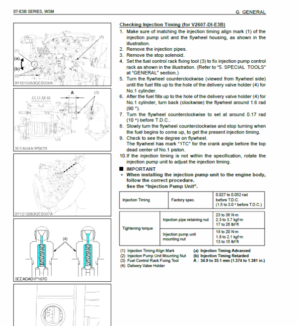 Still WSM 07-E3B Kubota Diesel Engine Workshop Repair Manual