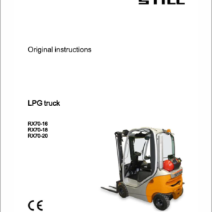 Still Electric Forklift Truck RX70: RX70-16, RX70-18, RX70-20 Repair Manual