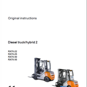 Still Electric Forklift Truck RX70: RX70-22, RX70-25, RX70-30, RX70-35 Repair Manual