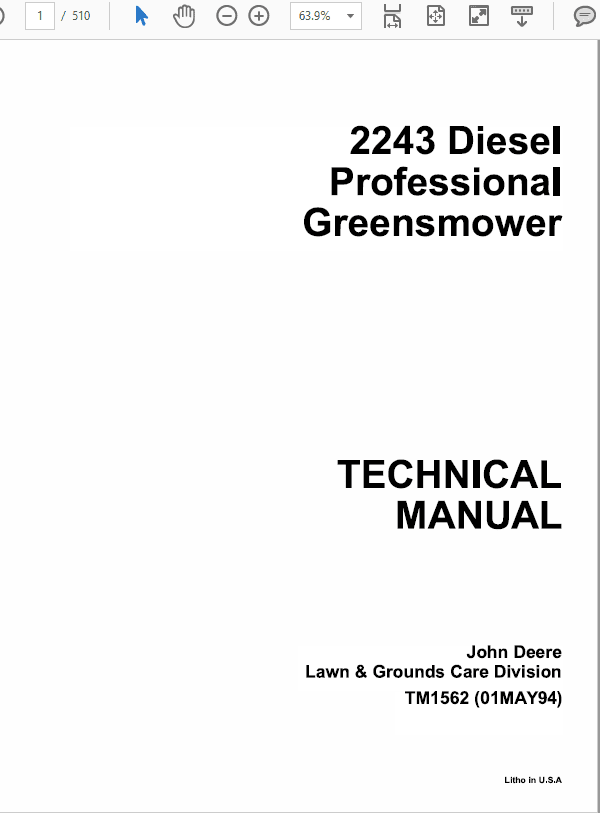 John Deere 2243 Mower Service Manual TM-1473