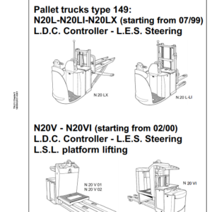 Linde Type 149 Order Picker: N20-N25 Training (Workshop) Manual