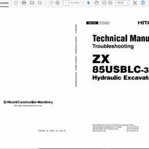 Hitachi ZX85USBLC-3 Excavator Service Manual