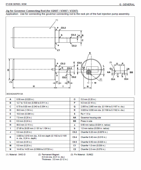 Still WSM 07-E3B Kubota Diesel Engine Workshop Repair Manual