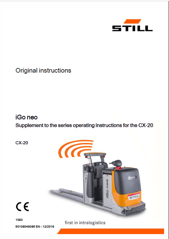 Still iGo neo CX20 Workshop Schematics Repair Manual