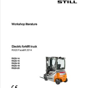 Still Electric Forklift RX20: RX20-14, RX20-15, RX-20-16, RX20-18, RX-20-20 Repair Manual