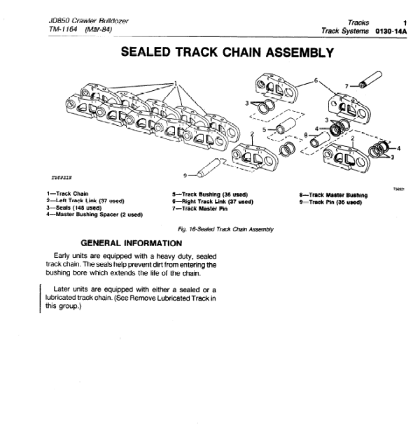 John Deere 850 Crawler Bulldozer Service Manual TM-1164