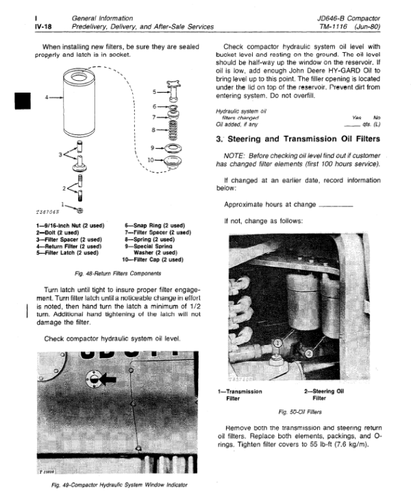 John Deere 646B Compactor Service Manual TM-1116