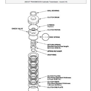 HONDA ACCORD 2003, 2004, 2005, 2006, 2007 Workshop Repair Manual