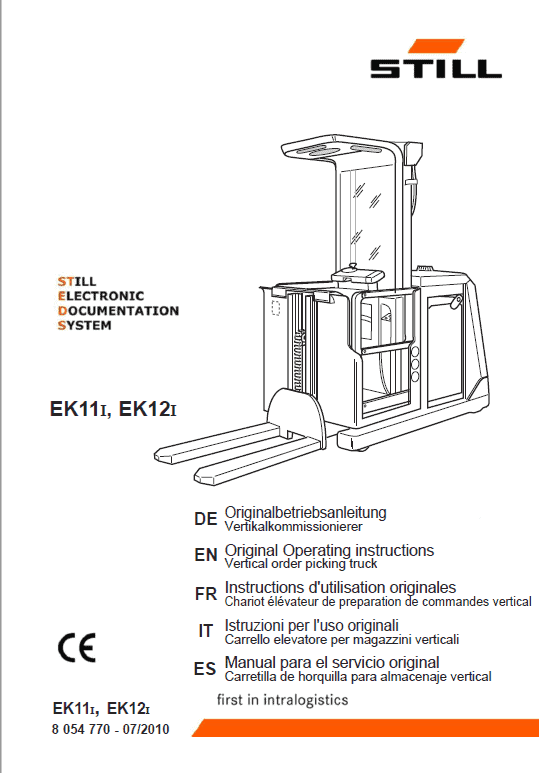Still EK10, EK11, EK12 Order Picker Workshop Repair Manual