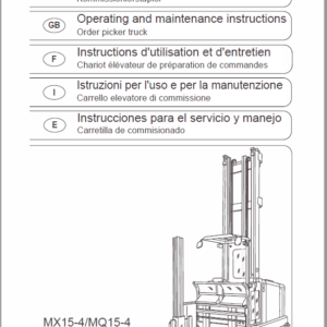 Still MX15-4 Order Picker Truck Workshop Repair Manual