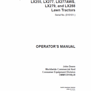 John Deere LX255, LX266, LX277, LX277AWS, LX279, LX288 Service Manual TM-1754