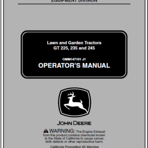 John Deere GT225, GT235, GT235E, GT245 Garden Tractors TM-1756