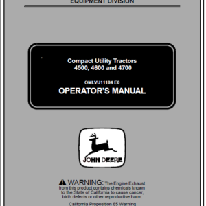 John Deere 4500, 4600 and 4700 Tractor Service Manual