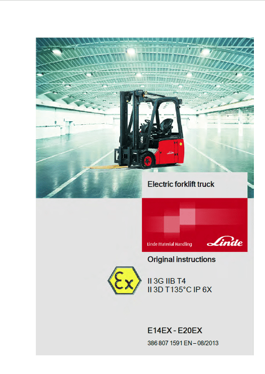 Linde Series 386 Electric Forklift Truck: E12, E14, E15, E16, E18, E20 Workshop Manual