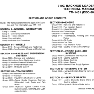 John Deere 710C Backhoe Loader Manual TM-1450 & TM-1451