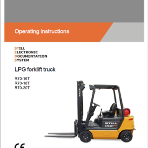 Still Electric Fork Truck R70: R70-16 R70-18 R70-20 Repair Circuit Workshop Operating Manual