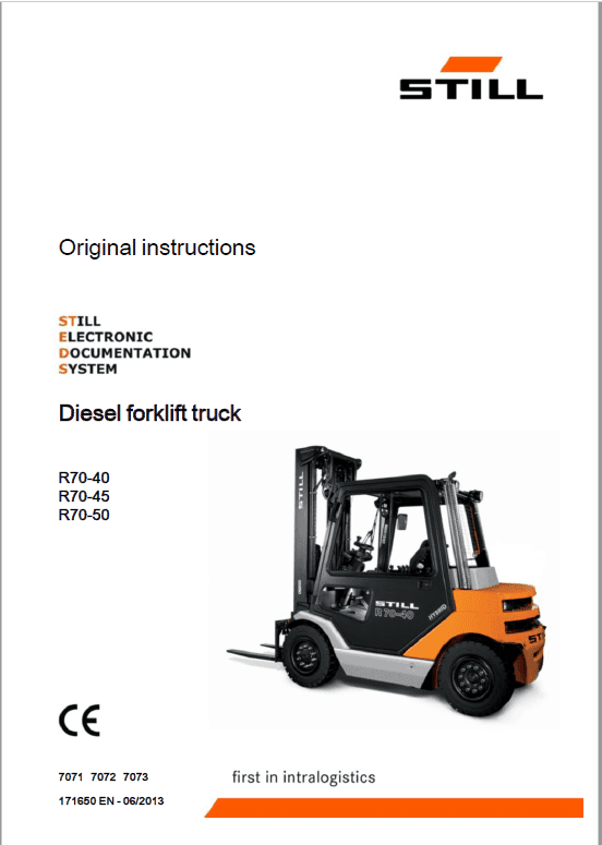 Ersatzteiliste STILL R70-35 bis 45 Werkstatthandbuch Diesel Typ 7048-7050 