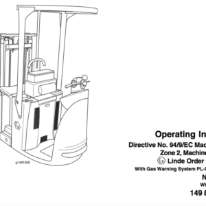 Linde Type 149 Order Picker: N20-N25 Training (Workshop) Manual