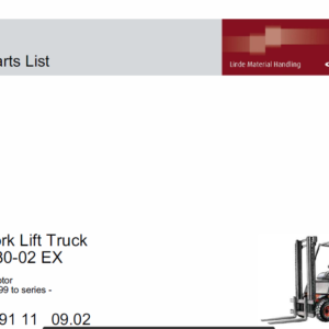 Linde Series 336 Electric Forklift Truck: E20, E25, E30 Workshop Service Manual