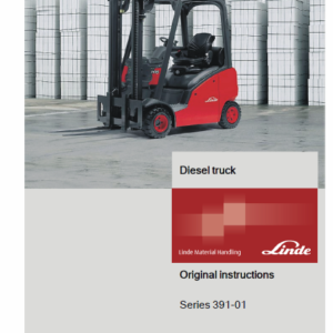 Linde 391 Forklift Truck : H14T, H16T, H18T, H20T Service Training Manual