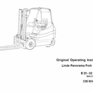 Linde Series 336 Electric Forklift Truck: E20, E25, E30 Workshop Service Manual