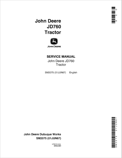 John Deere 760 Tractor Service Technical Manual (SM2075)