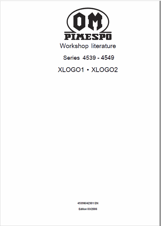 OM PIMESPO XLOGO1 and XLOGO2 Series 4539 – 4549 Order Picker Workshop Repair Manual
