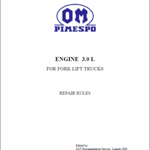 OM Pimespo Engine 3.0L For Forklift Trucks Repair Rules Manual