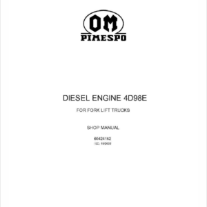 OM Pimespo 4D98E Diesel Engine For Forklift Trucks Shop Manual