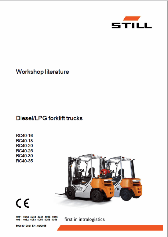 Still Diesel LPG Forklift Trucks RC40: RC40-25, RC40-30, RC40-35 Workshop Manual