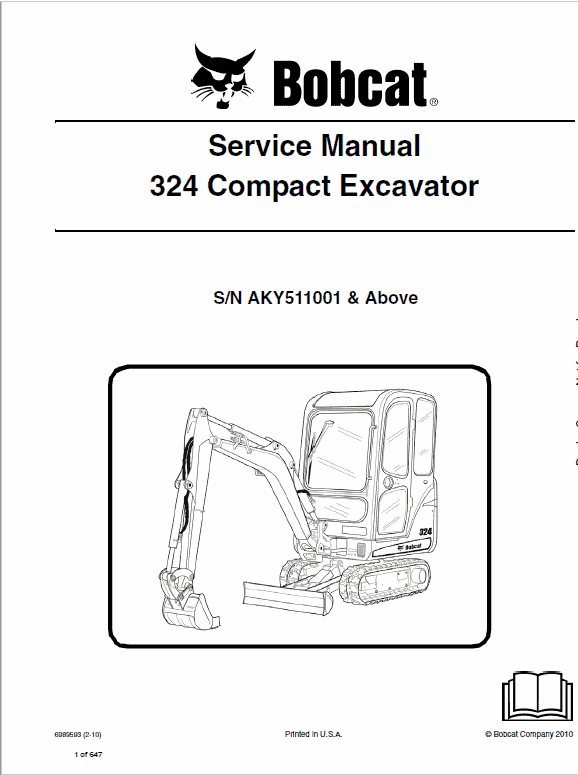 Bobcat 324 Compact Excavator Service Manual