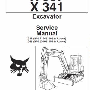 Bobcat X337 and X341 Excavator Service Manual