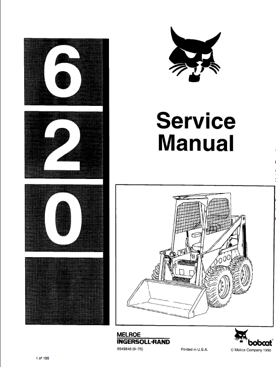 Bobcat 620 Skid-Steer Loader Service Manual