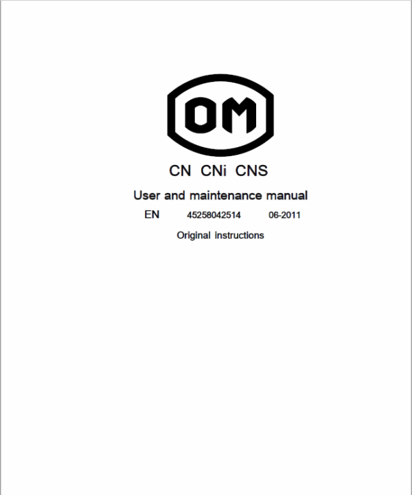 OM Pimespo TN Type 4526, CN Type 4525, CNS Type 4527 and CNI Type 4528 Workshop Manual