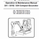 Bobcat 331, 331E and 334 Excavator Service Manual