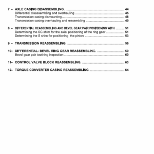 Om Pimespo Transmission TXL 30/S Workshop Manual