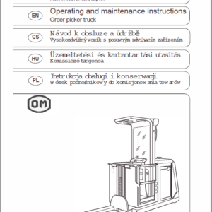 OM Pimespo XOP2, XOP3,  XOP2ac and XOP3ac Ordre Picker Workshop Repair Manual