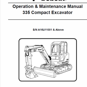 Bobcat 335 Compact Excavator Service Manual