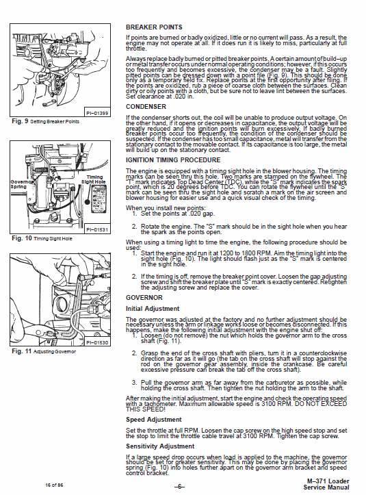 Bobcat 371 Skid-Steer Loader Service Manual