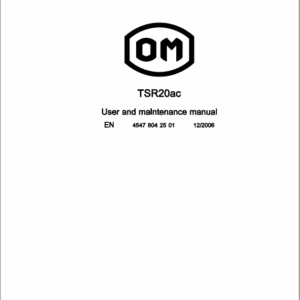 OM Pimespo TSR20, TSR30, TSR31, CSR Workshop Repair Manual