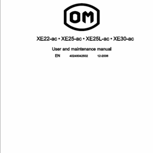 OM Pimespo XE22ac, XE25ac, XE25Lac, XE30ac Forklift Workshop Manual